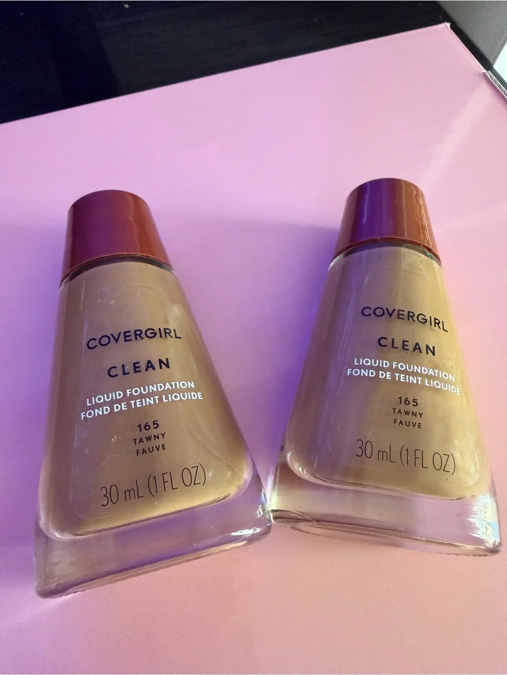 CoverGirl Clean Liquid Foundation - 165 Tawny -tan x2 pack bundle